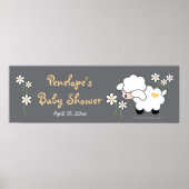 Grijs en Geel Baby shower Poster (Voorkant)