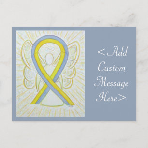 Grijs en Geel bewustzijn Ribbon Angel Briefkaart