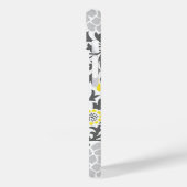 Grijs en Geel Bloemen Damask Douane Monogram Case-Mate iPhone Case (Achterkant / Links)