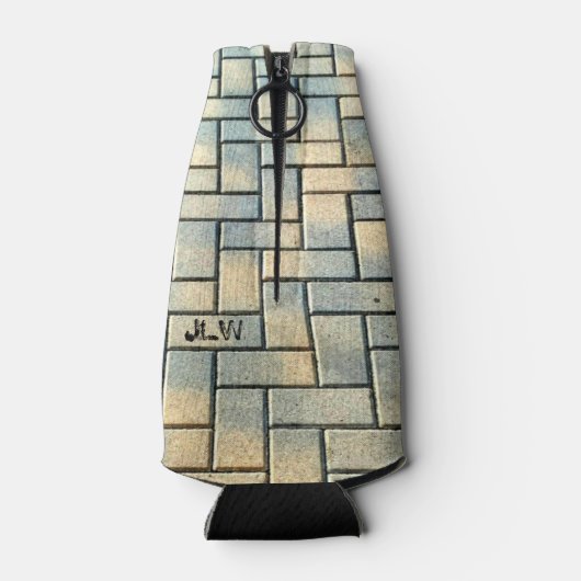 Grijs en Geel Brick Flesjeskoeler (Achterkant)