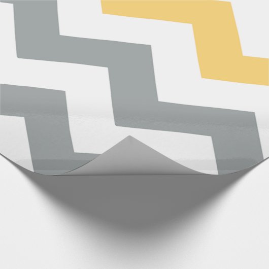 Grijs en geel Chevron inpakpapier (Hoek)