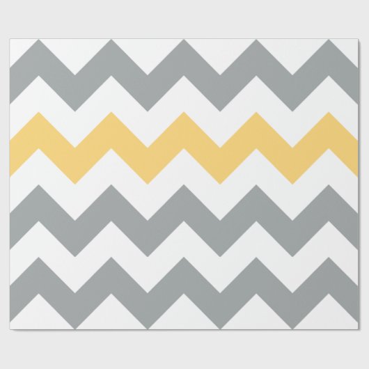 Grijs en geel Chevron inpakpapier (Vlak)