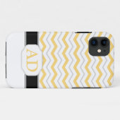 Grijs en Geel Chevron Monogram iPhone 5 Hoesje (Achterkant (horizontaal))