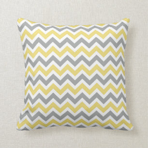 Grijs en Geel Chevron Pillow Kussen