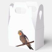 Grijs en Geel Cockatiel Pet Bird Kleur Foto Bedankdoosjes (Geopend)