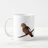Grijs en Geel Cockatiel Pet Bird Kleur Foto Koffiemok (Links)