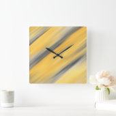 Grijs en Geel Diagonaal Abstract Vierkante Klok (Huis)