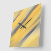 Grijs en Geel Diagonaal Abstract Vierkante Klok (Hoek)