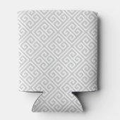 Grijs en Geel Grieks sleutelmonogram Blikjeskoeler (Achterkant)