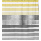 Grijs en Geel Herringbone Shower Curtain Douchegordijn (Voorkant)
