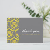 Grijs en Geel Lace Weddenschap Hartelijk dank Bedankkaart (Staand voorkant)