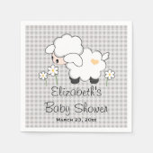 Grijs en Geel Lamb Genderneutraal Baby shower Servetten (Voorkant)