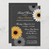 Grijs en geel leisteen en bloemen Vrijgezellenfees Kaart (Voorkant / Achterkant)