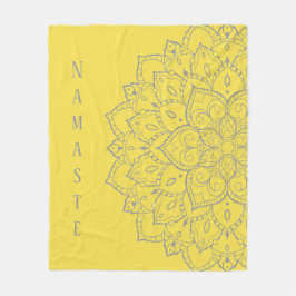 Grijs en Geel Mandala Fleece Blanket