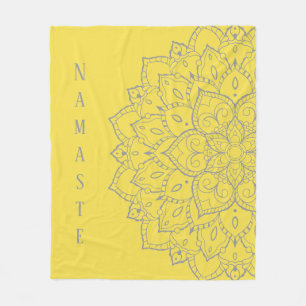 Grijs en Geel Mandala Fleece Blanket