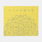 Grijs en Geel Mandala Fleece Blanket (Voorkant (Horizontaal))