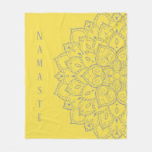 Grijs en Geel Mandala Fleece Blanket