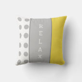 Grijs en geel met haarpunten en strepen ontspannen kussen (Achterkant)