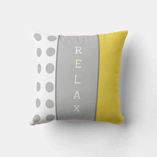 Grijs en geel met haarpunten en strepen ontspannen kussen (Achterkant)