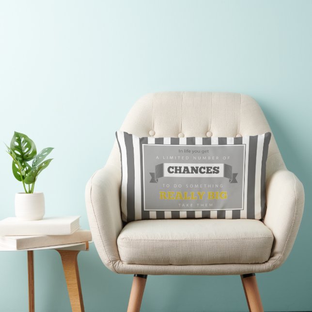 Grijs en Geel  Modern Inspirerend Citaat Kussen (Stoel)