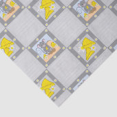 Grijs en Geel Muis en Kaas Baby shower Tissuepapier (Detail)