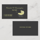 Grijs en Geel Nanny Custom Visitekaartje (Voorkant / Achterkant)