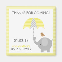 Grijs en Geel Olifant Baby shower Gunsten