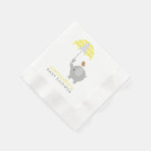 Grijs en Geel Olifant Baby shower Servet (Hoek)