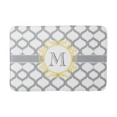 Grijs en Geel Quatrefoil Monogram Badmat (Voorkant)