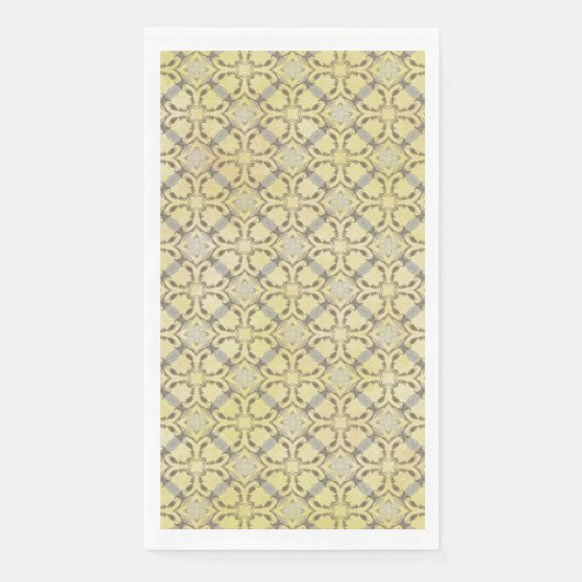 Grijs en Geel Schuifdiamantpatroon Servet (Voorkant)