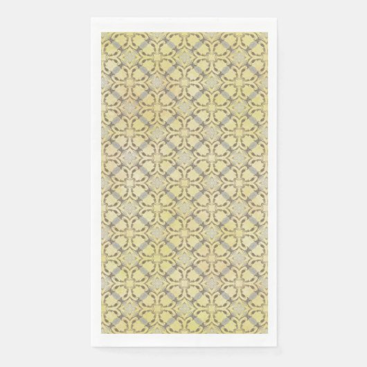 Grijs en Geel Schuifdiamantpatroon Servet (Voorkant)