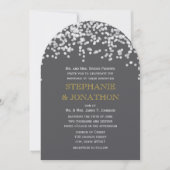 Grijs en Geel Shooting Stars Wedding Invitations Kaart (Voorkant)