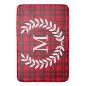 Grijs en Geel Tartan Witte Laurel Bath Mat (Voorkant Verticaal)