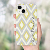 Grijs en Geel Tribal Ikat Chevron Monogram Case-Mate iPhone Case