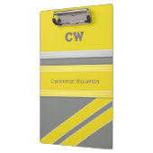 Grijs en geel voeg naam initialen kantoor toe klembord (Links)