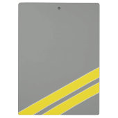 Grijs en geel voeg naam initialen kantoor toe klembord (Achterkant)
