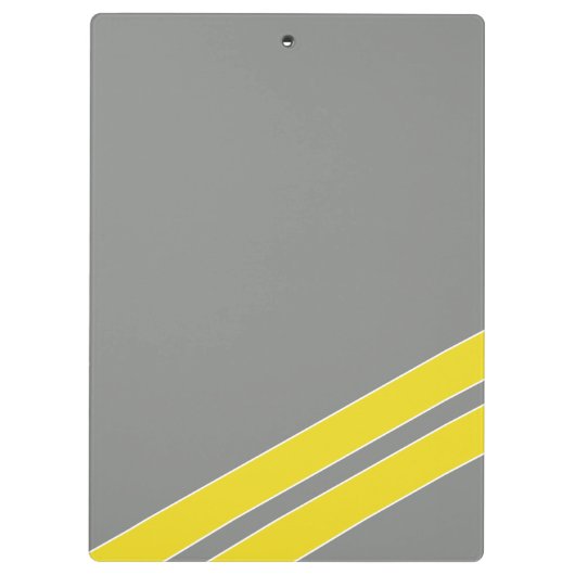 Grijs en geel voeg naam initialen kantoor toe klembord (Achterkant)