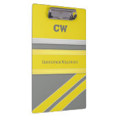 Grijs en geel voeg naam initialen kantoor toe klembord (Rechts)