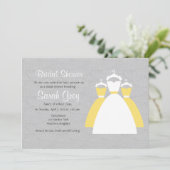 Grijs en Geel Vrijgezellenfeest nodigt uit Kaart (Staand voorkant)