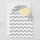 Grijs en Geel Zig Zag Romantic Wedding Kaart (Achterkant)