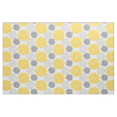 Grijs en Gele Bloemen Stof (Yard (91,4 cm))