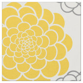 Grijs en Gele Bloemen Stof (Close Up)