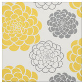 Grijs en Gele Bloemen Stof (Swatch)