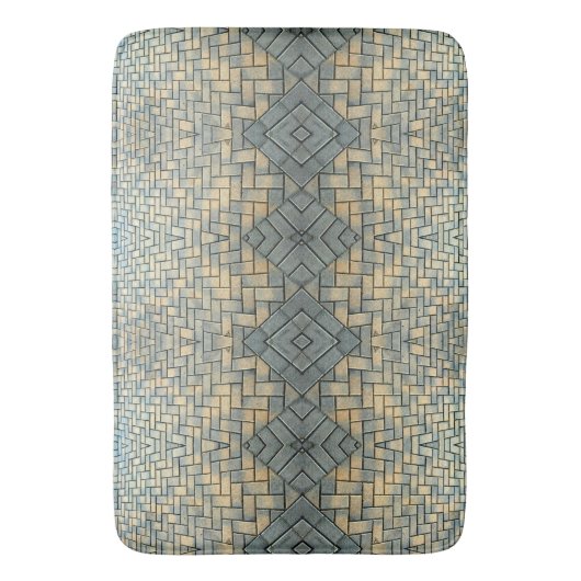 Grijs en Gele Mozaïekbrick Badmat (Voorkant Verticaal)