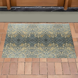 Grijs en Gele Mozaïekbrick Deurmat