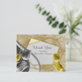 Grijs en Gele tulpen op textuur Briefkaart (Staand voorkant)