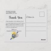 Grijs en Gele tulpen op textuur Briefkaart (Achterkant)