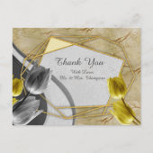 Grijs en Gele tulpen op textuur Briefkaart (Voorkant)