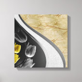 Grijs en Gele tulpen op textuur Canvas Afdruk (Voorkant)