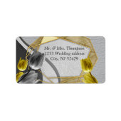 Grijs en Gele tulpen op textuur Etiket (Voorkant)